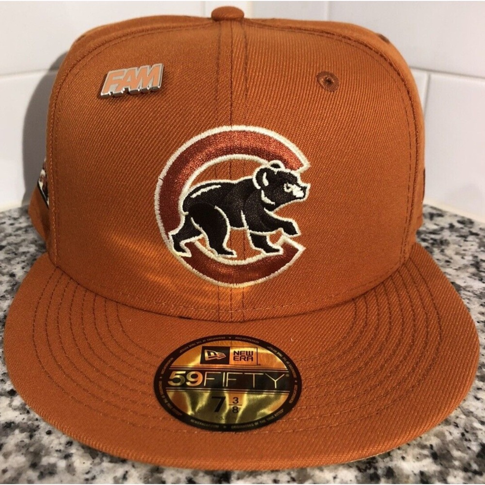 New Era Chicago Cubs 59FIFTY 2016 World Series Orange Fitted Cap Hat Size 7 3/8